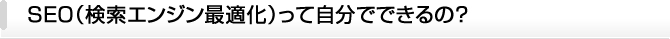 SEO（検索エンジン最適化）って自分でできるの？
