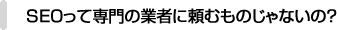 SEOって専門の業者に頼むものじゃないの？